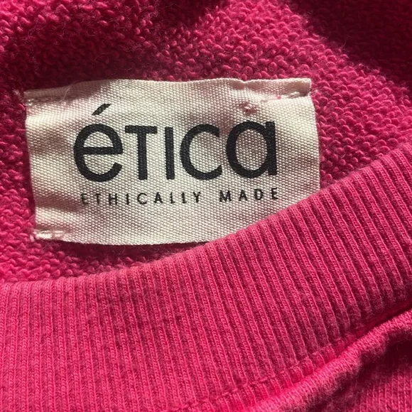 Ética Organic Cotton Cropped Sweatshirt Pink Sustainable Ethical Fashion S - Picture 3 of 8